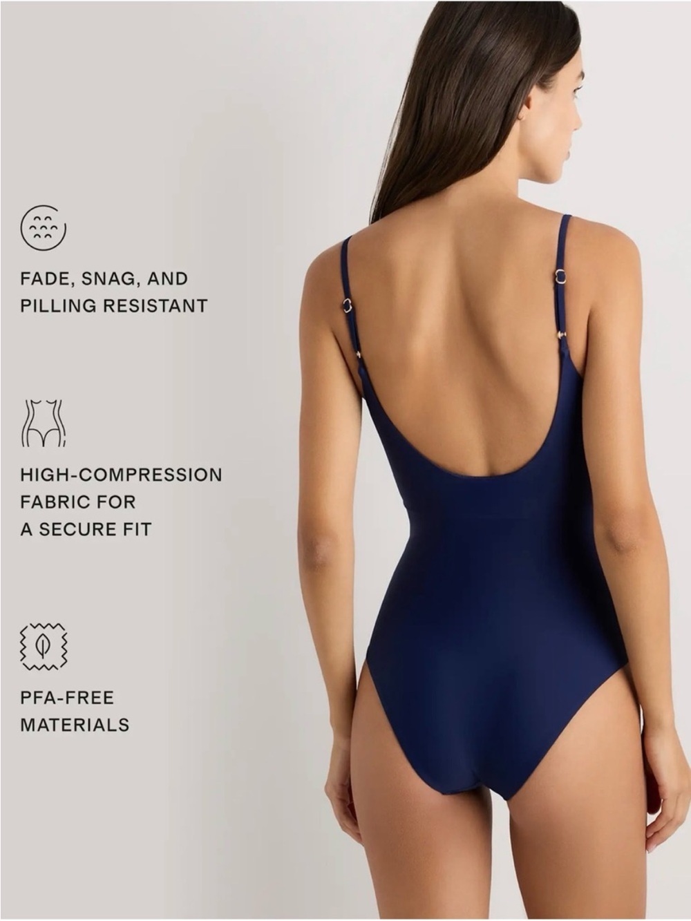 Quince Italian Cut-Out One-Piece Swimsuit
Size Medium | Deep Navy - Picture 5 of 8